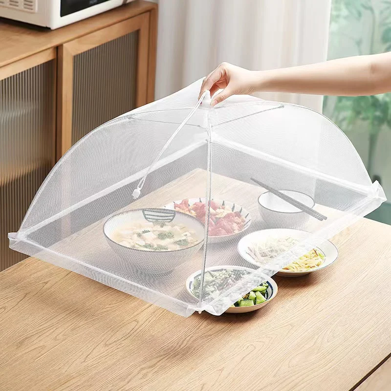 

Foldable Food Mesh Cover Fly Anti Mosquito Pop-Up Food Cover Umbrella Meal Vegetable Fruit Breathable Cover Kitchen Accessories