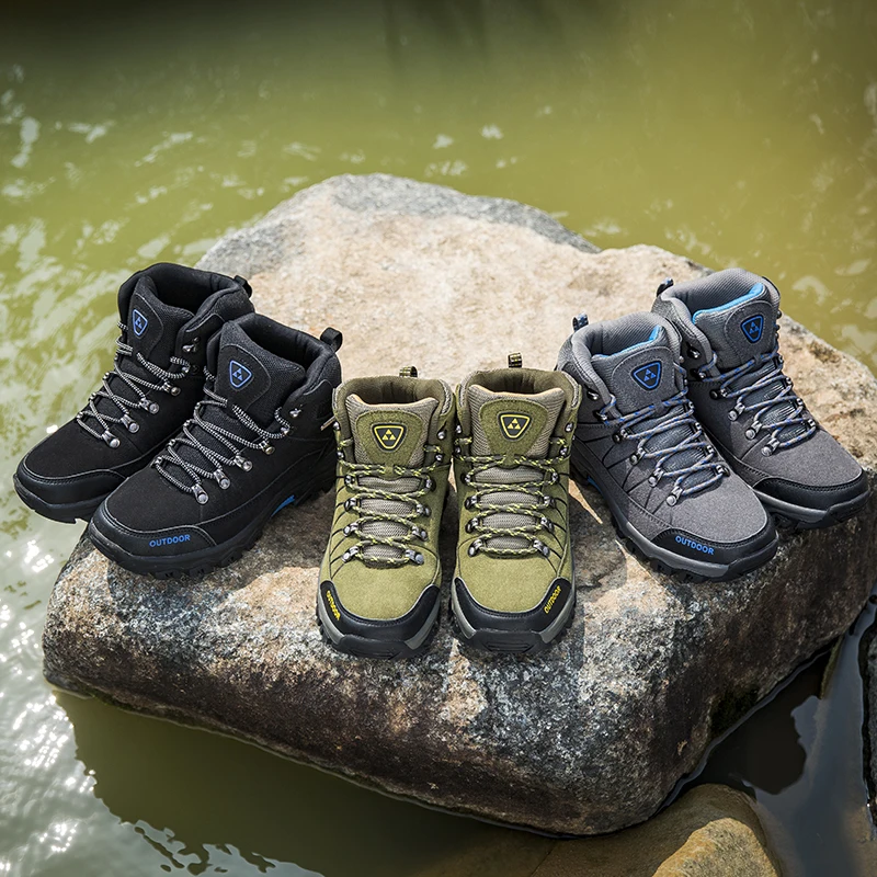 Men's Hiking Shoes Anti-Skid Mountain Climbing Boots Outdoor Athletic Breathable Men Trekking Shoes Waterproof Boots