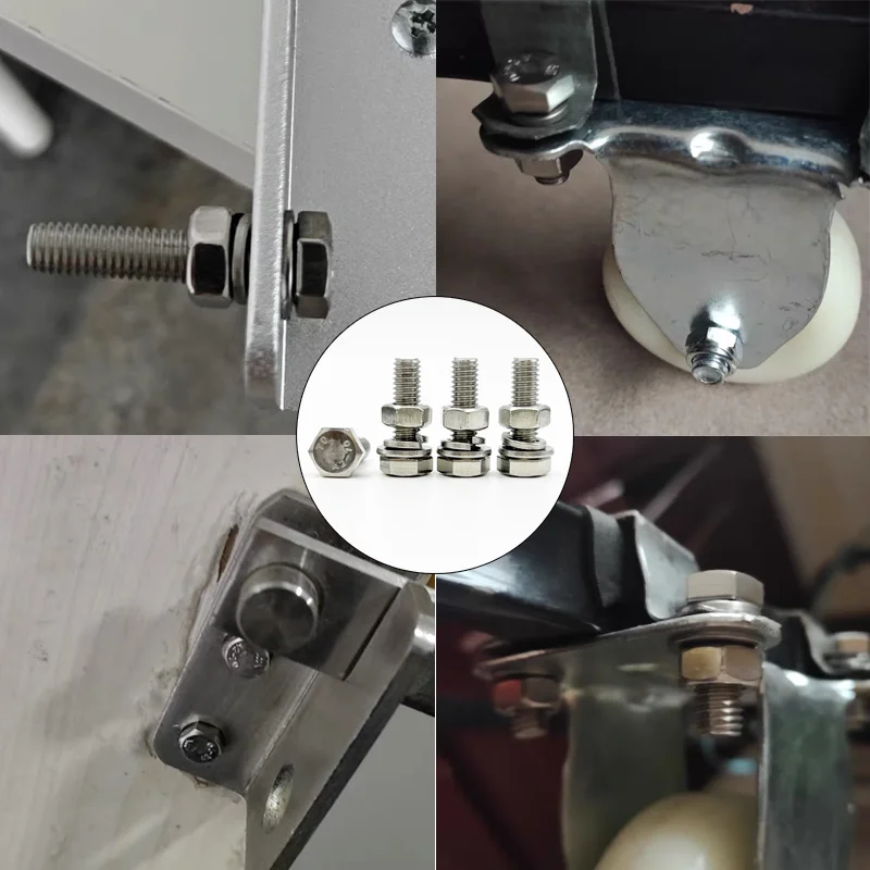 510 шт./комплект болты с шестигранной головкой и шайбой из нержавеющей стали