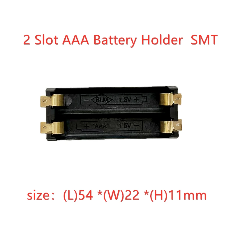 Фото 10 шт., держатель для батарей 1/2 слотов AAA SMD SMT, коробка для батарей 1, 2x AAA, чехол для батарей SMD SMT с булавками, сделай сам №4