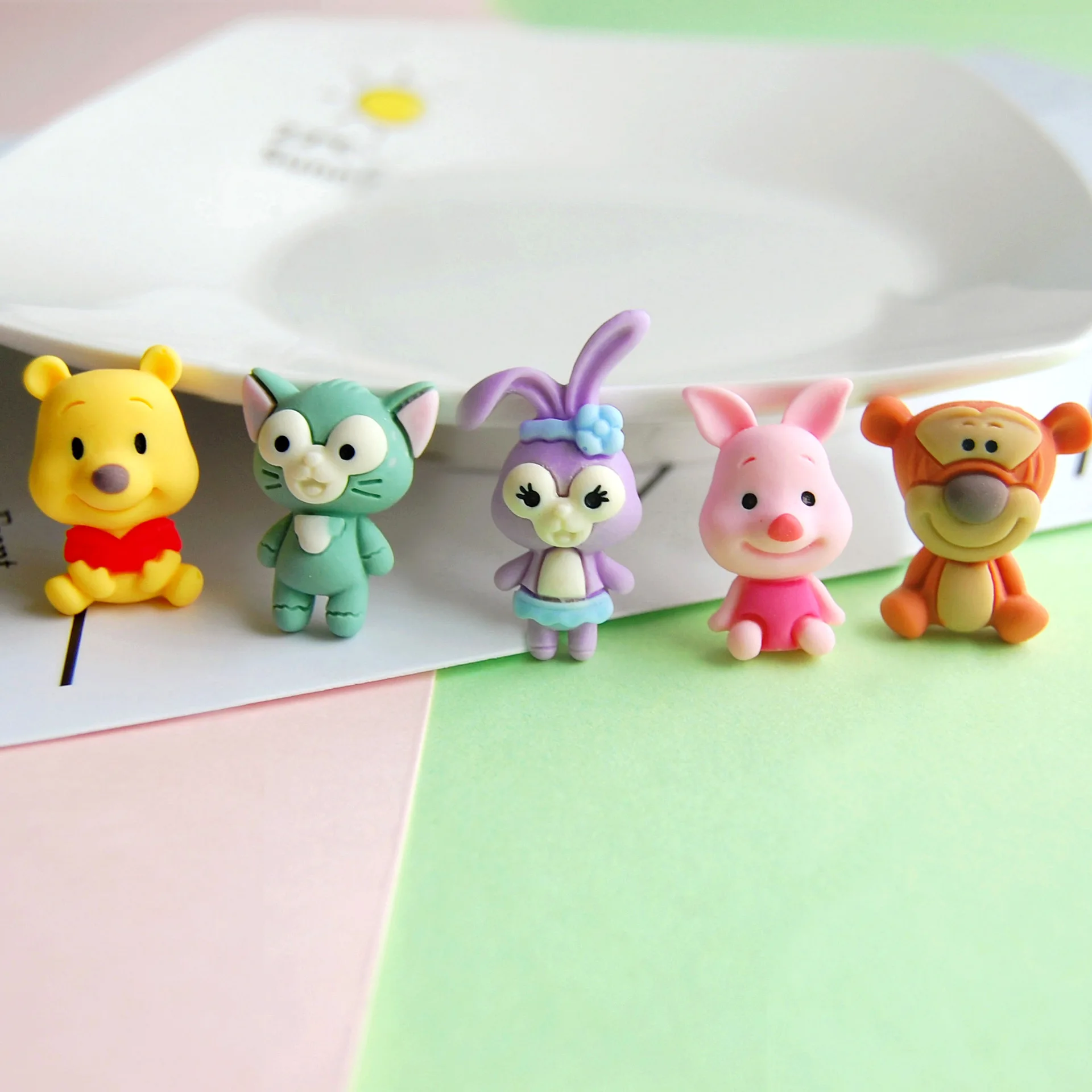 

Полимерные милые животные с плоской задней стороной медведь свинка Кролик Кабошон Скрапбукинг Kawaii DIY украшения Аксессуары