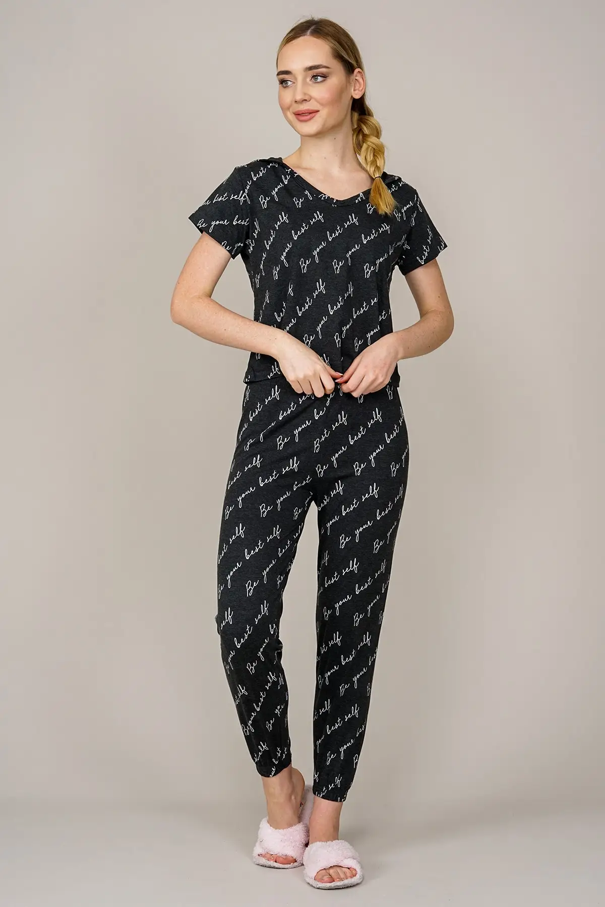 

Women's Pajamas Hooded Sleep Lounge Pajamas Elastic Waist Nightwear Retro Sleepwear Night Suit Casual Home Clothing