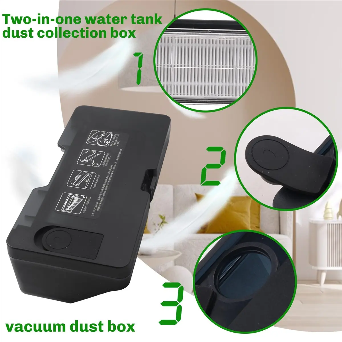 Бак для воды и контейнер для пыли 2-в-1 CHFL для роботов-пылесосов Xiaomi Robot Vacuum Mop 2S 3C, VIOMI V2 V3, XMSTJQR2S, STYTJ02YM – Запчасти для роботов-пылесосов (art.: 3920da8a5ee47) - 3920da8a5ee47
