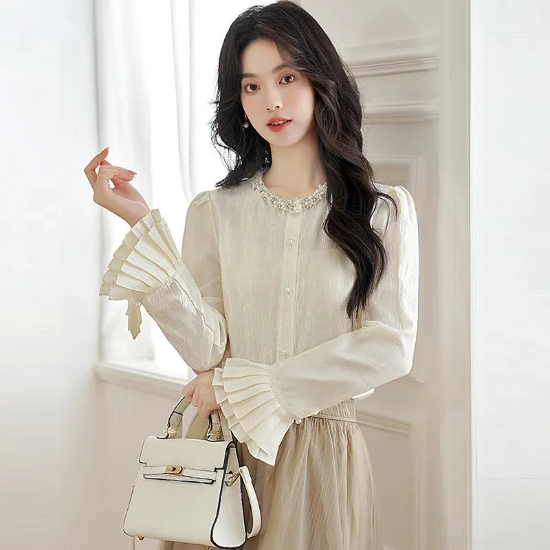 Офисная женская рубашка с длинным рукавом Новое поступление 2024 осенняя