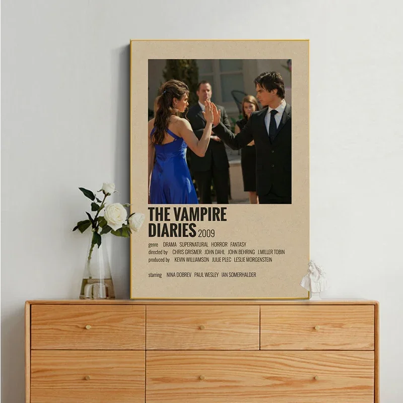 Дневники вампира, постеры с фильмами, крафт-бумага, винтажный постер, настенная живопись, учебные наклейки, настенная живопись кира тигрис дневники джинна