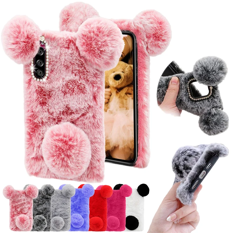 

Cute Plush Panda ear Case For Sony Xperia 10 5 1 I II III L4 L3 L2 L1 XZ3 XZ2 XZ1 Compact XA2 XA1 Ultra Plus Diamond Phone Cover