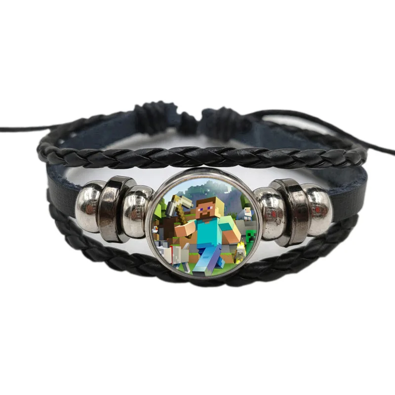 Игра Minecraft мультфильм Creeper браслет из искусственной кожи аниме мода 18 см косплей с