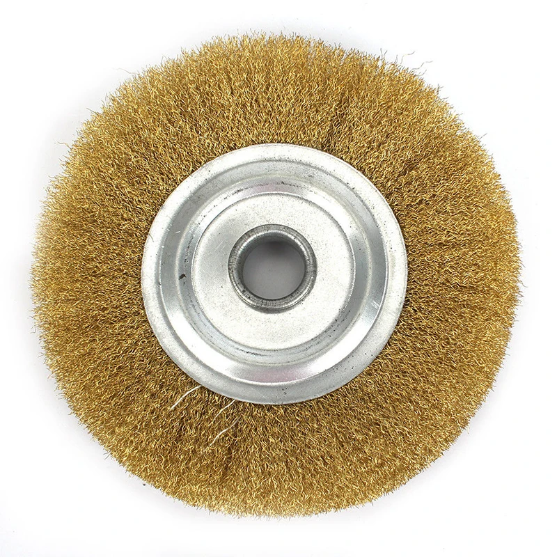5 Inch Pure Copper Wire Wheel Brass Brush Round Small Brush For Bench Grinder Metal Polishing Grinding Wheel Accessories 1PC