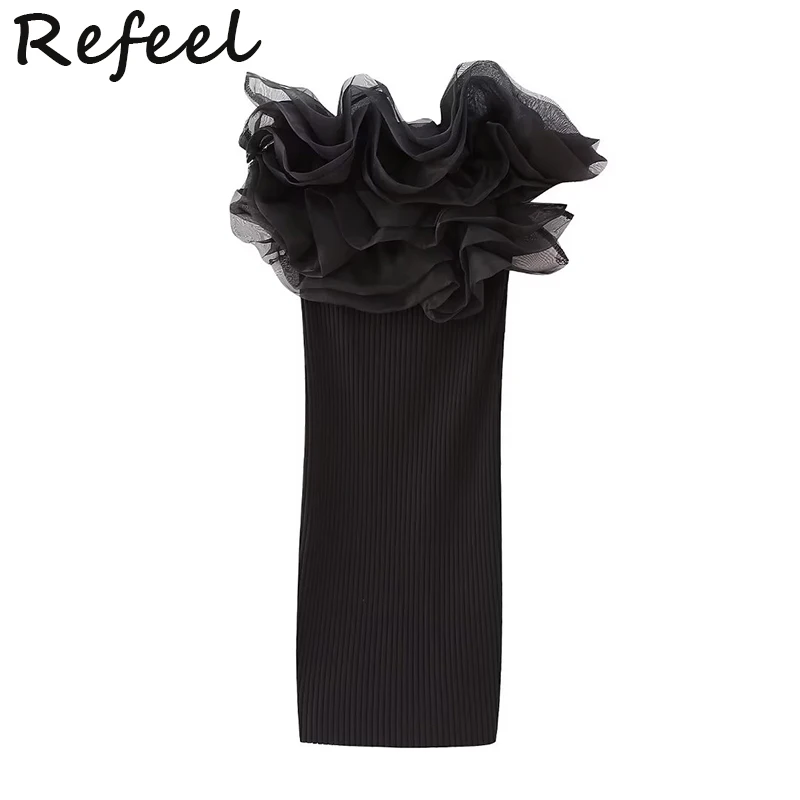 

Женское мини-платье для выпускного Refeel, летнее однотонное облегающее пикантное праздничное эластичное трикотажное прямое женское платье с открытой спиной