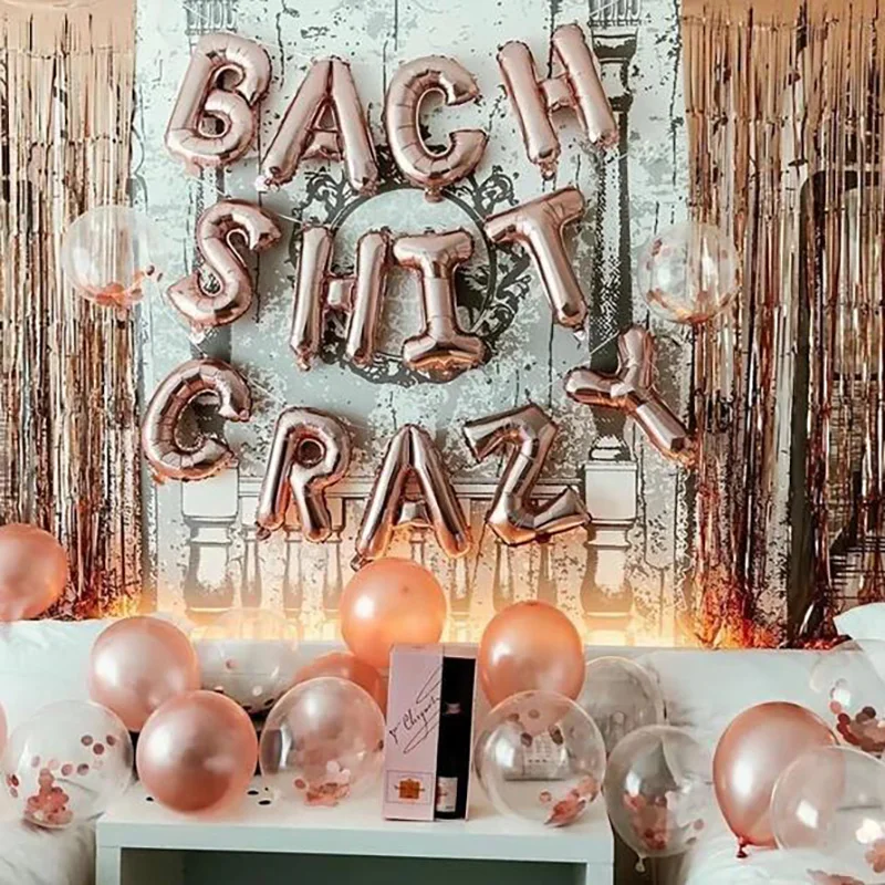 Розовое золото надпись с надписью на воздушном шаре бахерской надписи девичник