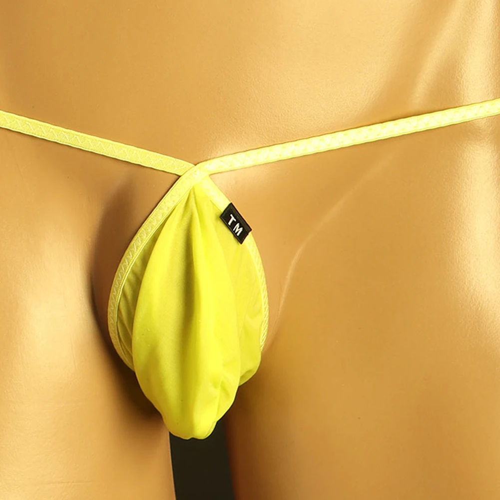 Стринги мужские сетчатые с карманом спереди облегающие Трусы-стринги нижнее