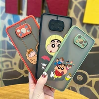 cartoon crayon shin chan cute for xiaomi mi 11t 11 10 ultra pro lite note10 poco x3 f3 gt nfc m3 frosted translucent phone case