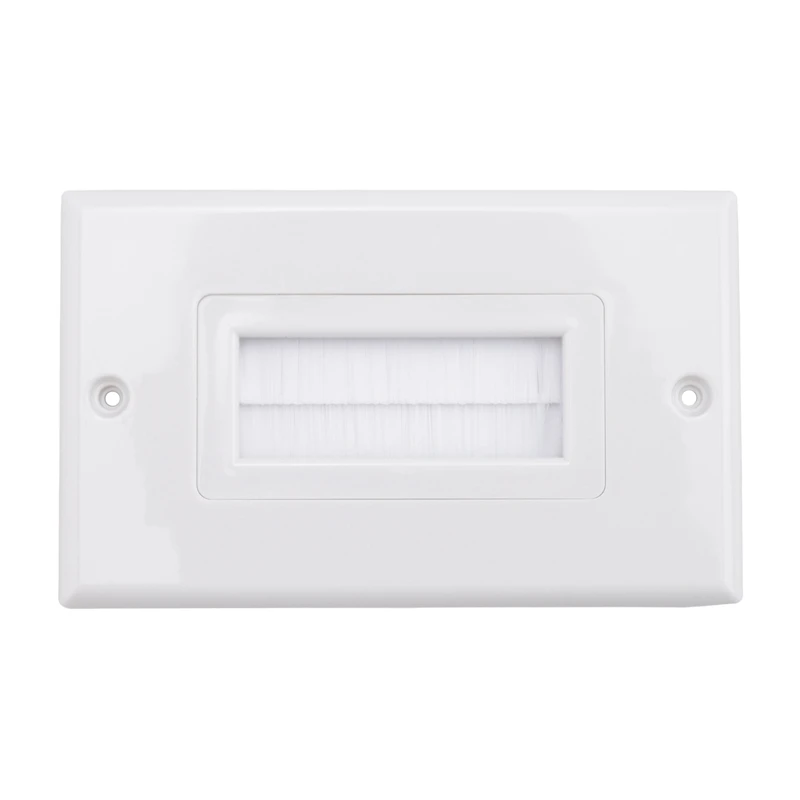 3 Pack Single Brush Wall Plate With Gang Low Voltage Mounting Bracket Cable Pass Through Insert For Wires