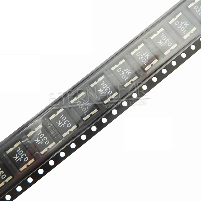 

Resettable Fuse PTC SMD2920 Series 2920 mils 7555 mm JK 030L JK-SMD030L 300MA 0.3A 60V DC Faster Tripping Surface Mountable