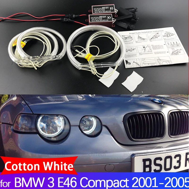 

For BMW 3 Series E46 316i 318i 320i 323i 325i 328i 330i 318d 329d 339d Compact 2001-05 CCFL Angel Eyes halo rings daytime light
