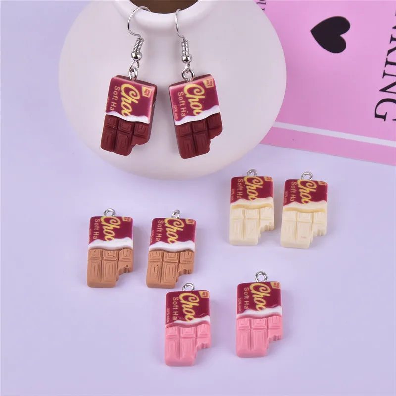 

10pcs/pack 22*13mm Cute Charms 3D Chocolate Resin Charms Earring Keychain Necklace Pendant Jewlery Findings