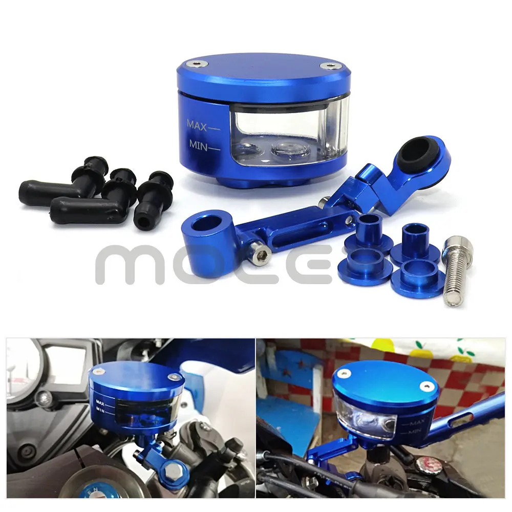 Локомотивные аксессуары RIZ0MA CNC для мотоцикла универсальный тормозной масляный резервуар опорный кронштейн прозрачный винт