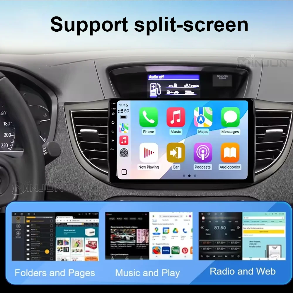 Фото Автомобильный радиоприемник Qualcomm для Honda CRV CR-V 4 RM RE 2012-2016, видеоплеер 4G Carplay, GPS-навигация, головное устройство №3