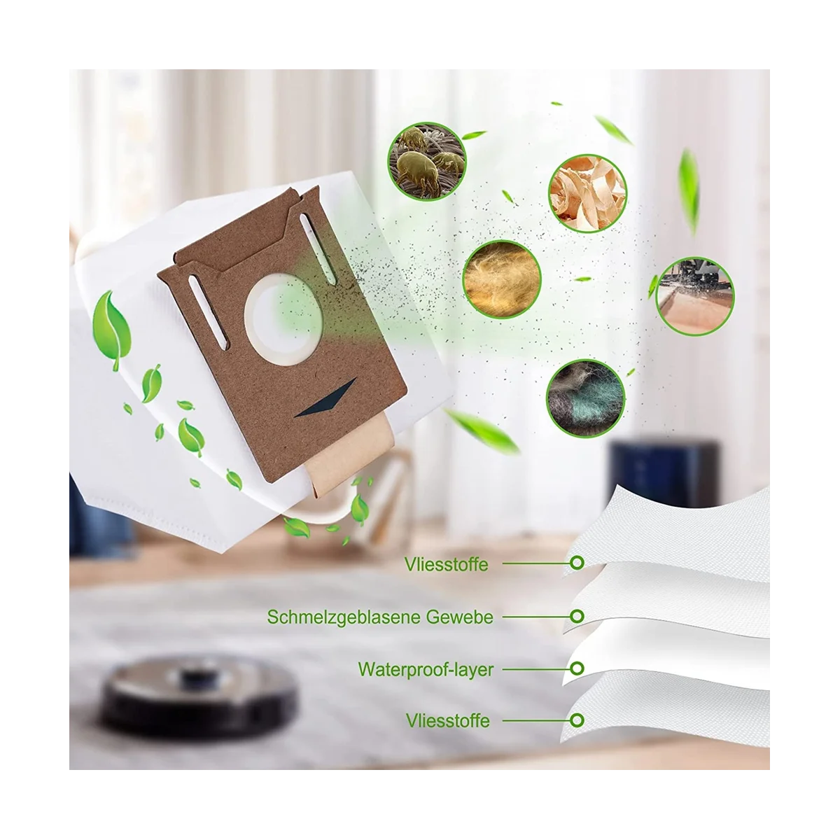 Набор из 10 мешков для пылесосов Ecovacs Deebot N8 + Pro Ozmo T8 AIVI T9 Yeedi Vac