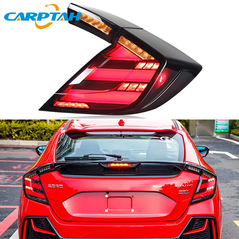 

Автомобильный Стайлинг задних фонарей для Honda Civic Тип R 10 хэтчбек 2016-2020 DRL + Динамический сигнал поворота + задний + стоп-фонарь