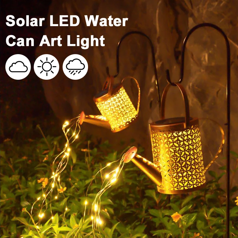 

Solar Watering Can Light Garden Hanging Waterfall Lights Outdoor Decorative Lighting LED Lamp Yard Lawn Waterproof String Lights