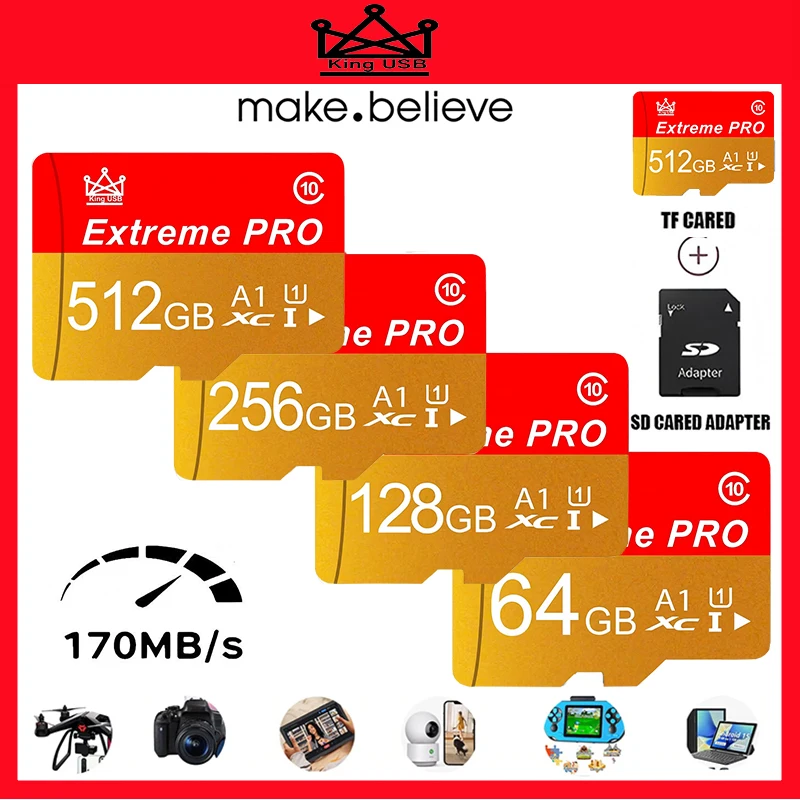 Фото Карты памяти Essential Memory Card и Micro SD Card (SD-карты, TF-карты) сверхвысокой скорости 16 ГБ / 64 ГБ / 256 ГБ / 512 ГБ для MP3-плееров, усиленные конструкции №1