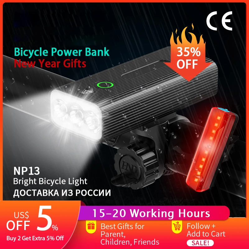 

NP13 Bike Light USB Rechargeable LED Bicycle Light 450-800LM Headlight with Rear Taillight MTB Flashlight Front Lamp