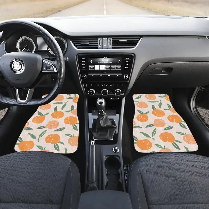 

Orange Fruit Car Floor Mats, Peaches Car Mat, Car Accessories Gifts, Stoner Gifts, Retro Car Accessories, Interior Car Decor, Vi