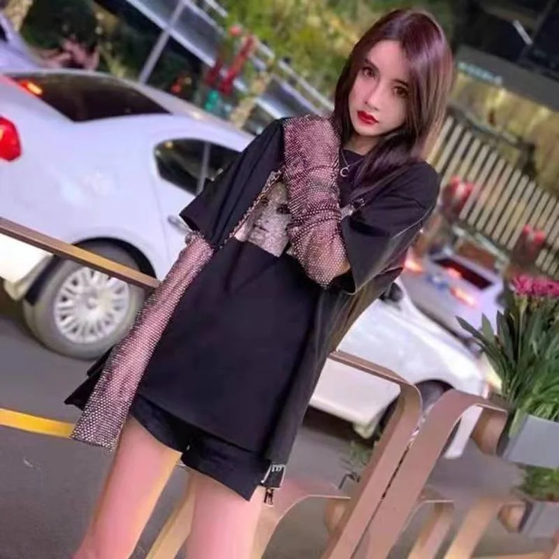 Черные стразы готические повседневные манжеты женские эмо альт Harajuku панк