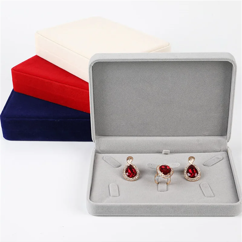 Velvet Jewelry Box Ring Necklace Earrings Stud Bracelet Box Set Wedding Womens Gift Box Packaging Box Jewelry Packaging Case