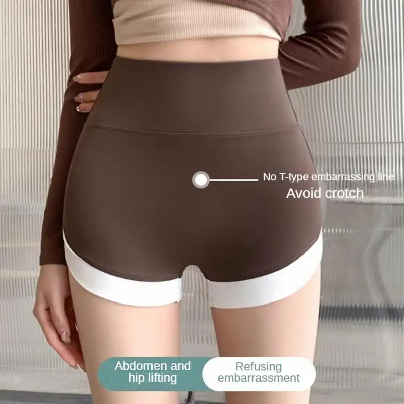 Летние тонкие шорты контрастных цветов леггинсы с завышенной талией можно