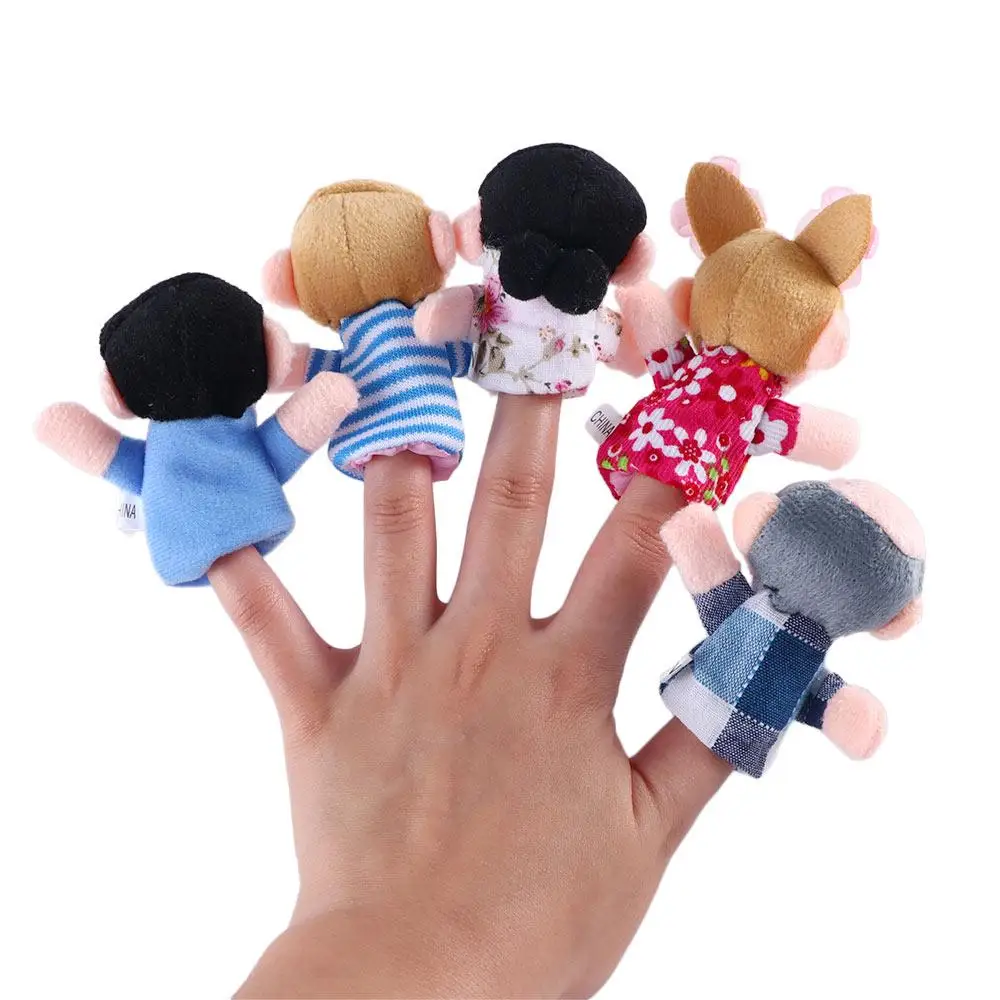 

6pcs/lot Family Finger Puppets Set Mini Plush Baby Toy Boys Girls Finger Puppets Educational Story Hand Puppet Cloth Doll Toys