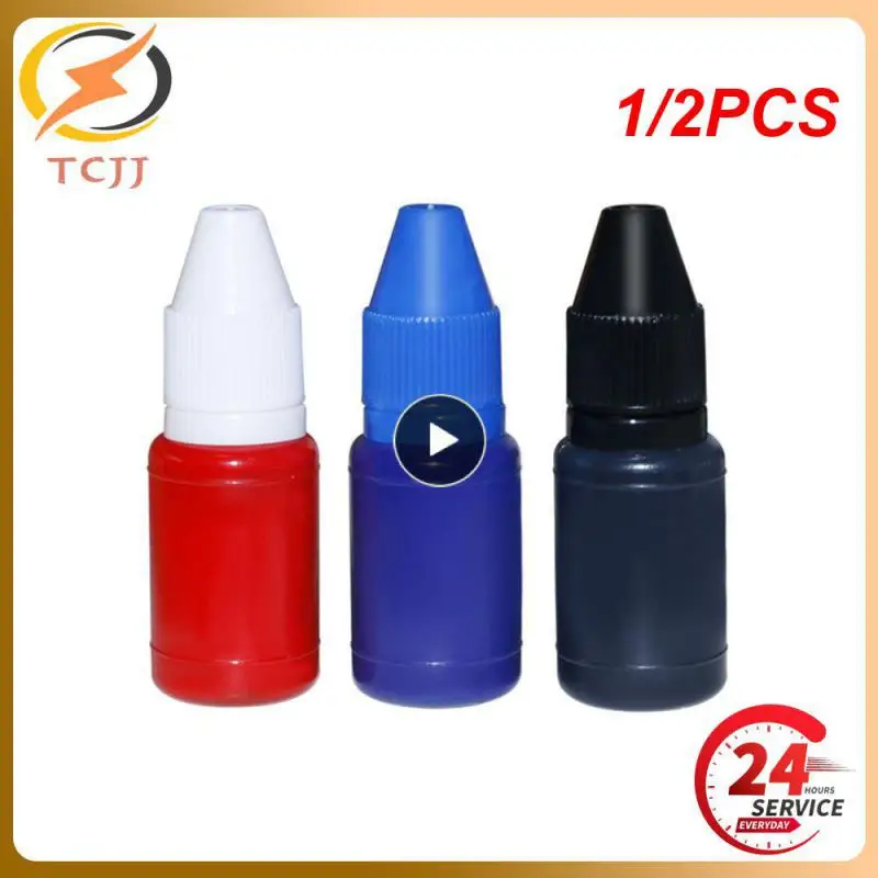 

1/2PCS 10ml Flash Refill Fast Drying Stamping Ink Inking Self-Inking For Photosensitive Stamp Oil Black Blue