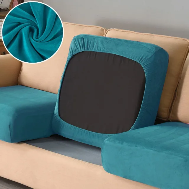 

Бархатный чехол для дивана, мягкие однотонные чехлы для диванов, эластичный чехол для дивана, спандекс, толстый L-образный чехол для гостиной, дома