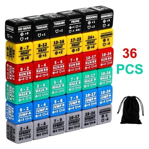 Набор кубиков Mech Game, 36 шт., механизм, жарка, жетоны для модификации специальных станков, настольный набор матриц D6 Compatible, Рождество