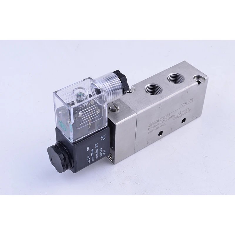 

4V Series 5/3 way Pneumatic control stainless steel 316 directional solenoid valve 1/4" manufacturer