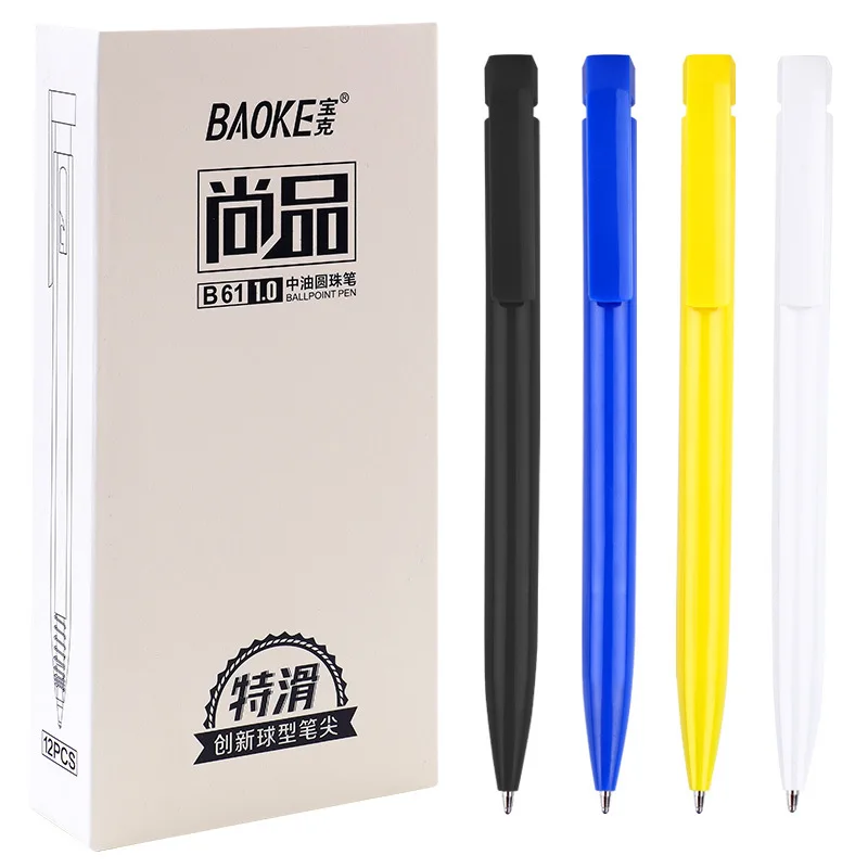 

Clickable Ballpoint Pens1.0mm 12pcs Blue and Black Medium Oil Pens Student and Office Stationery Writing Supplies