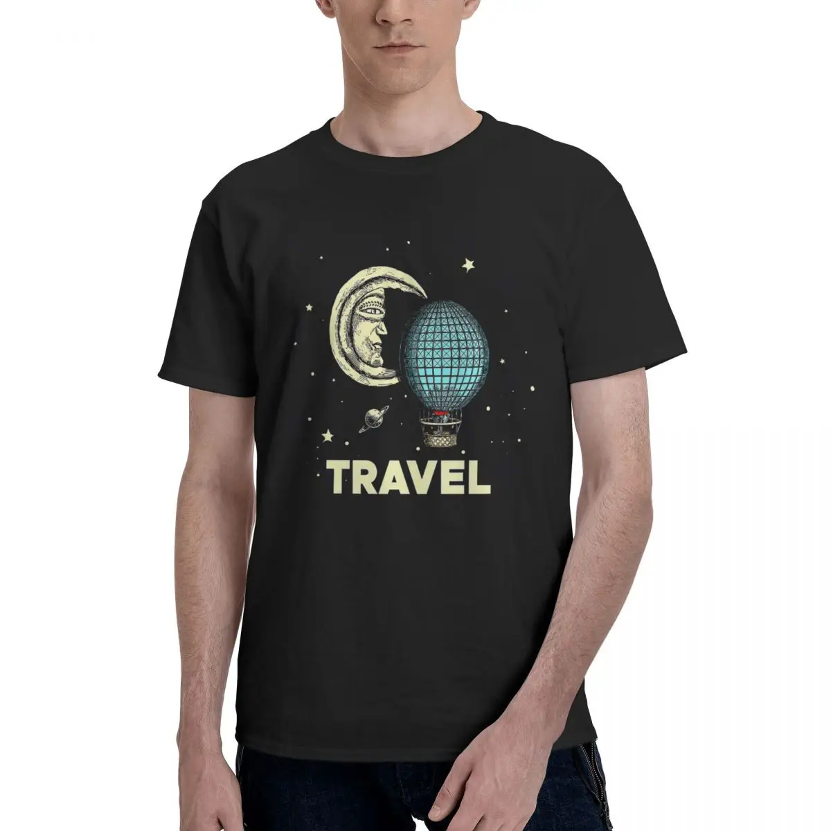 

Travel Adventure Summer Moon Space Planets Adult T-shirt Crewneck T-shirts Creative Funny Novelty Vintage Activity competition