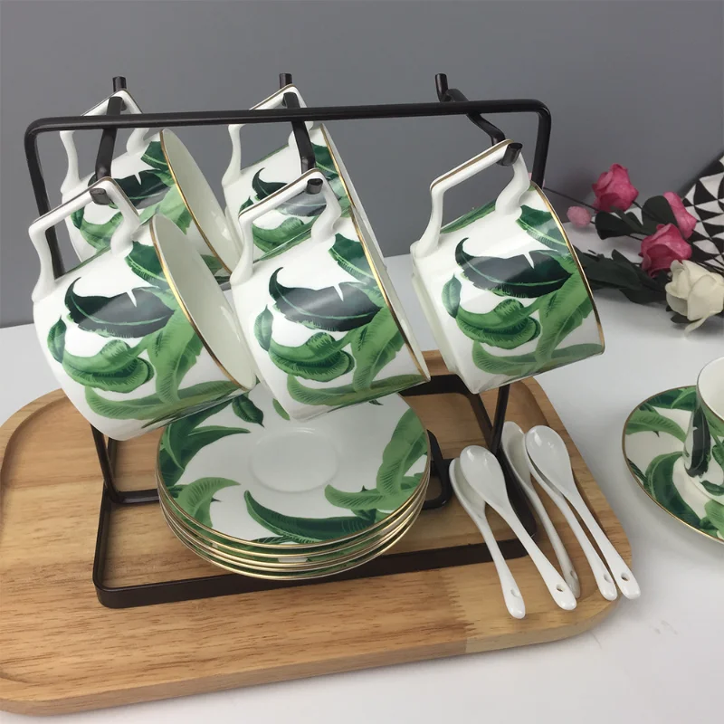 

1pc Nordic simple coffee cup and saucer set ins creative bone china mug office afternoon tea cup coffee cup