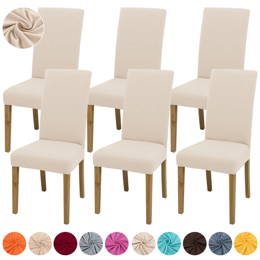 Cover Dining Room Spandex Chair Seat Covers 24 Colors For Choice Universal Size For Kitchen Wedding Banquet 1pcs