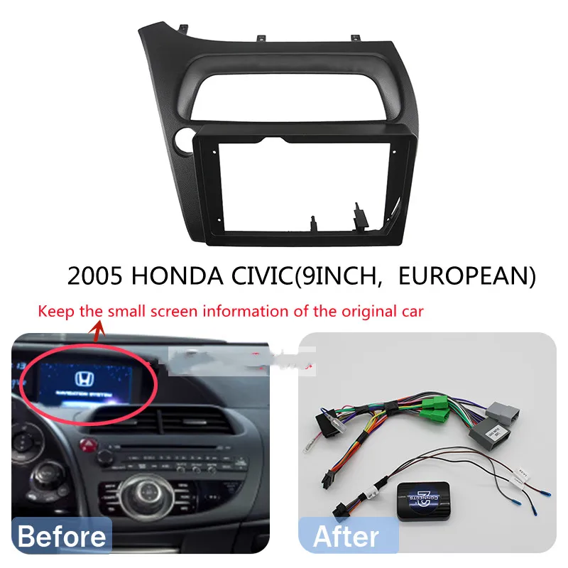 

Srnubi для honda civic хэтчбек кабель питания с can-шиной подходит для небольших экранов с контролем погоды