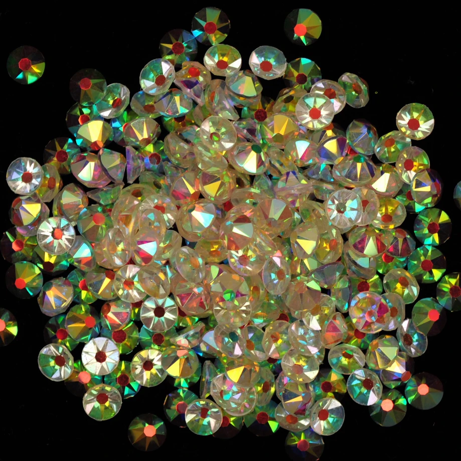 PUBRILEX-кристаллический эффект AB цвета стразы без горячей фиксации плоская задняя