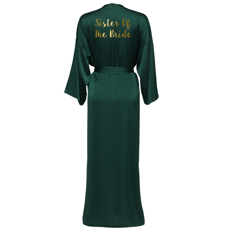 2021 Satin Chiffon Robes Long Robes Long Sleeve Custom Bridesmaid Robes Bride Robe Women Long Wedding Bathrobe Homewear