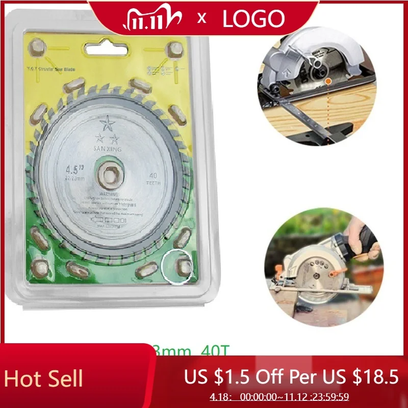 

4.5inch 115mm 40 Teeth Carbide Circular Saw Blade Disc for Angle Grinder Cutting Wood And Plastic fixed blade