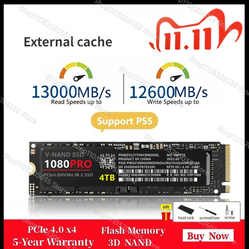 

7450MBs SSD 4TB 2TB 1TB Disco Duro SSD M2 NVMe PCIe 4.0x4 M.2 2280 Ssd Sata NVMe Drive Internal Solid State Disk for PS5 Desktop