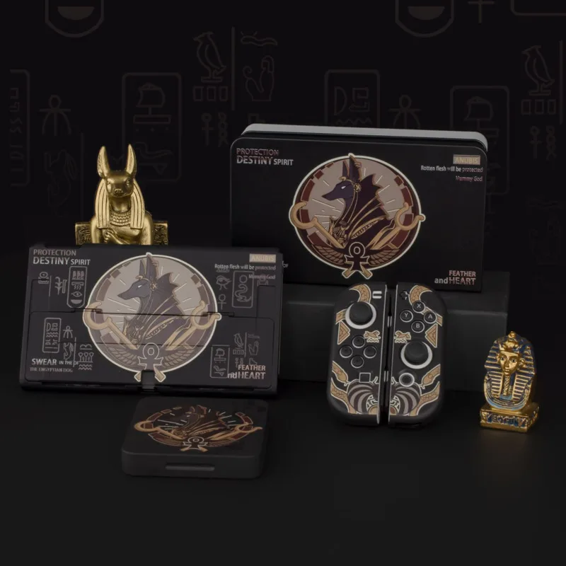 

Myth Death Anubis Funda Switch OLED Case Base Stand Protective Hard Cover For Switch Oled JoyCon Shells TPU Soft Full Cover