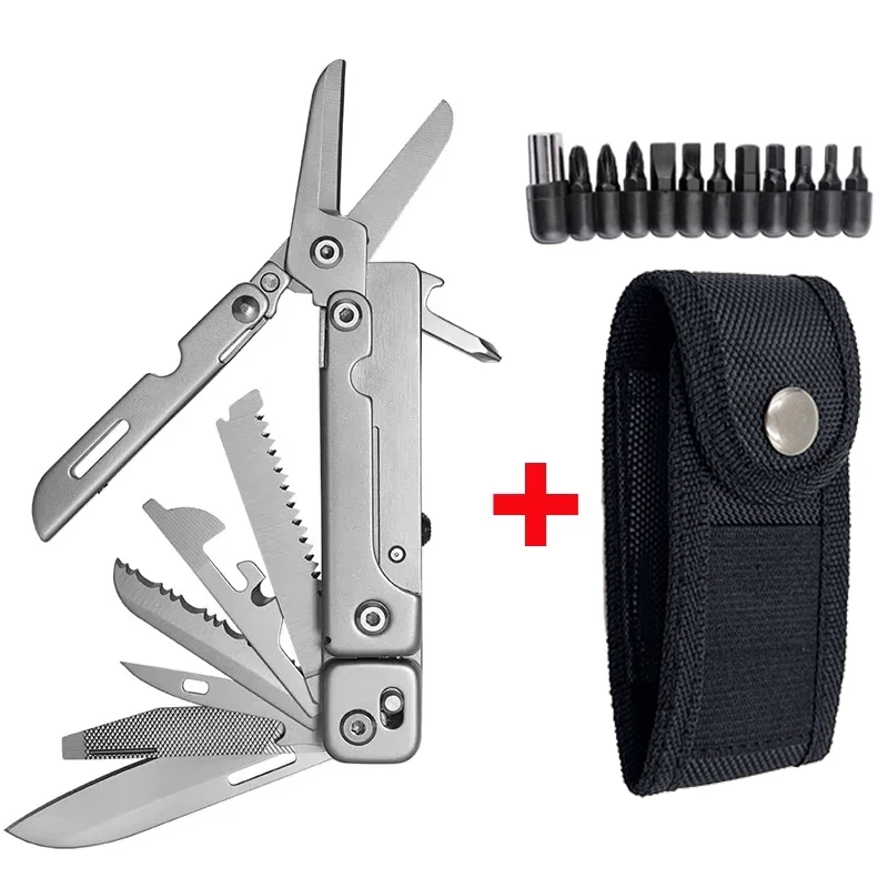 BHBT 14 в 1, складной многофункциональный инструмент со съемными ножницами, многофункциональные инструменты для выживания в кемпинге, EDC, подарок для мужчин
