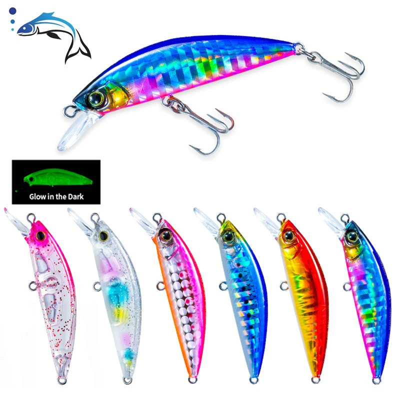 

1Pcs Minnow Seabass Carp Fishing Lures Peche Bass Trolling Isca Artificial Hard Bait Crankbait Wobbler for Fishing Tackle 6g 5cm