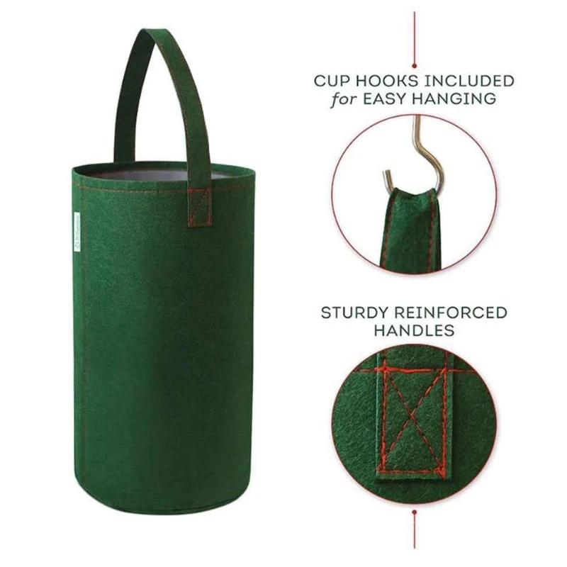 Felt Grow Bag Vegetable Potato Planter Onion Plant Growing Bags with Handle Carrot Taro Peanut Flower Pot Garden Supplies |