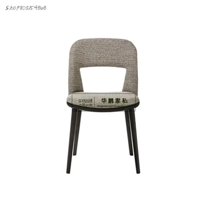 Стул барный из массива северной Европы, с подлокотниками, обтянутый тканью, в стиле легкого роскошного минимализма для современного домашнего офиса, акционное предложение на передний стол.